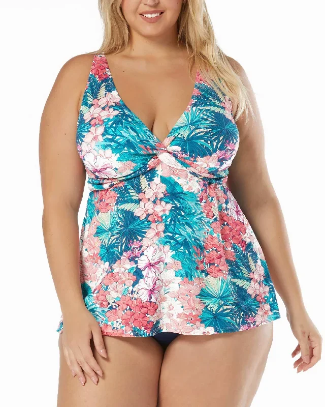 2023 Beach House Women's Plus Island Floral Willow Tankini Top - HW42371