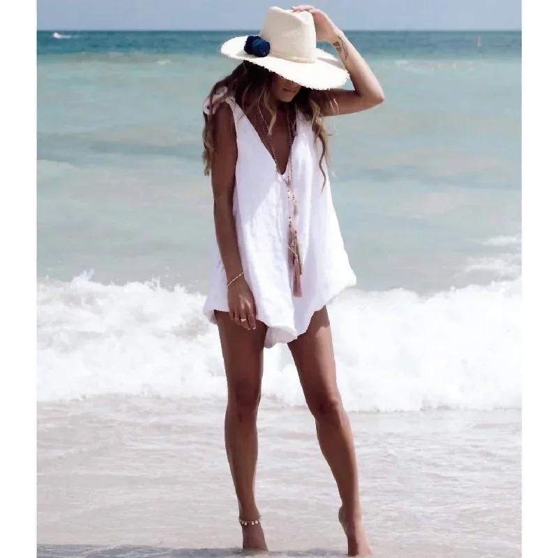 Drifter Linen Romper In White