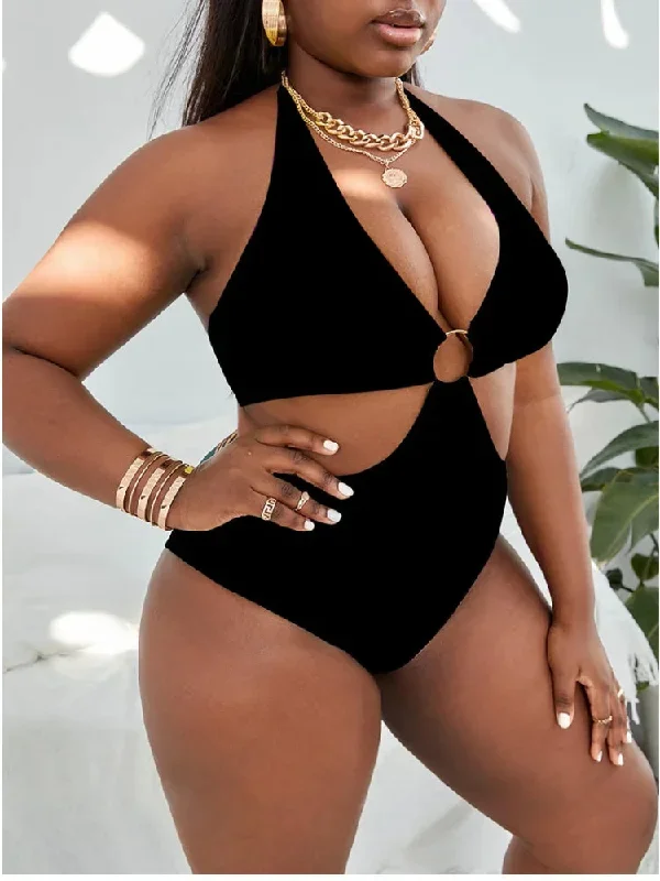 FashionSierra - 2024 Elegant Oversized Trendy Cutout Plus Size Swimsuits