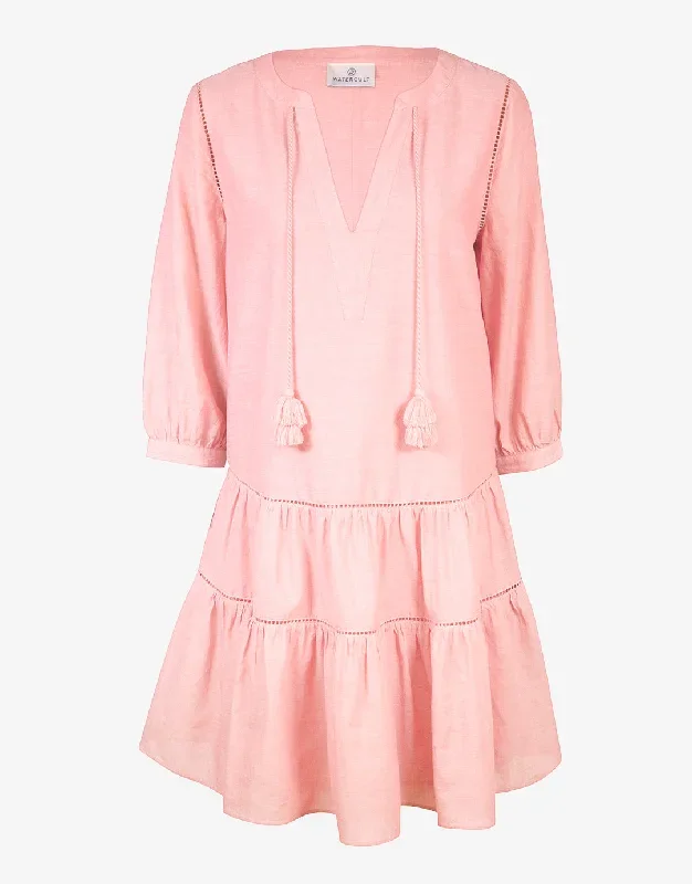 Flounce Beach Dress - Pink