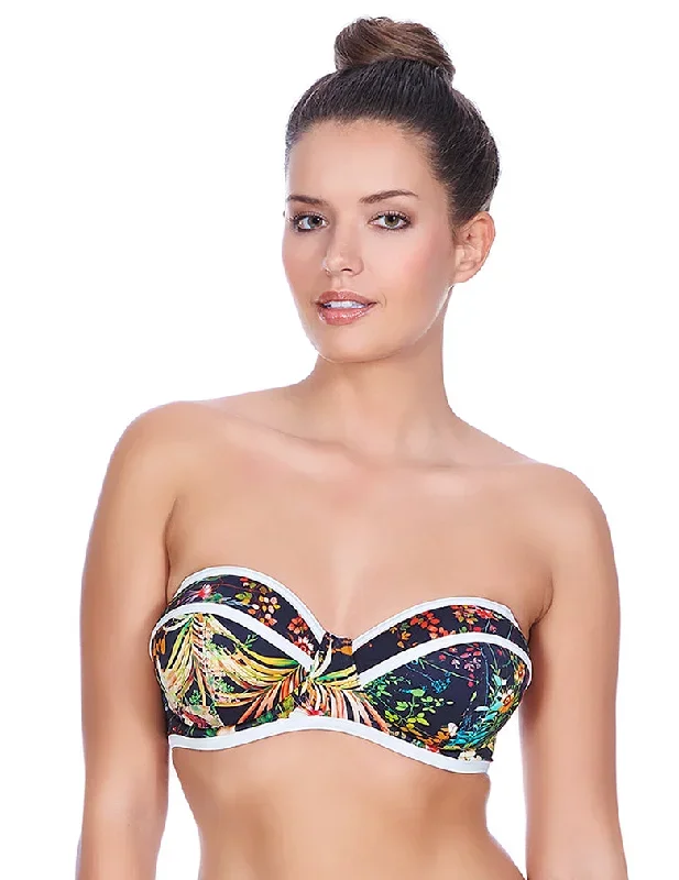 Freya Club Tropicana AS3984 Midnight Underwire Padded Bandeau Bikini Top Swimwear