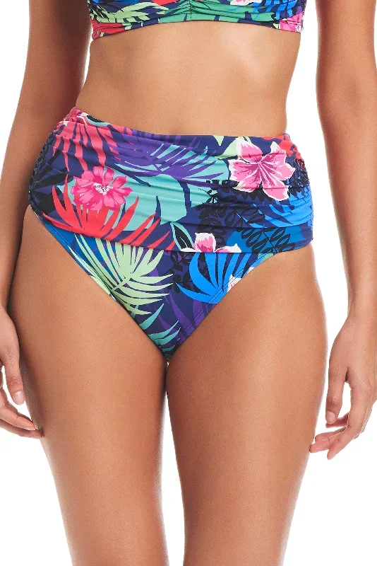 Hawaiian Punch Shirred High Waisted Bottom