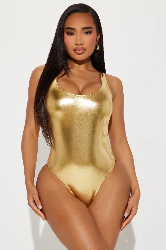 Jodie Metallic 1 Piece Swimsuit  - Gold