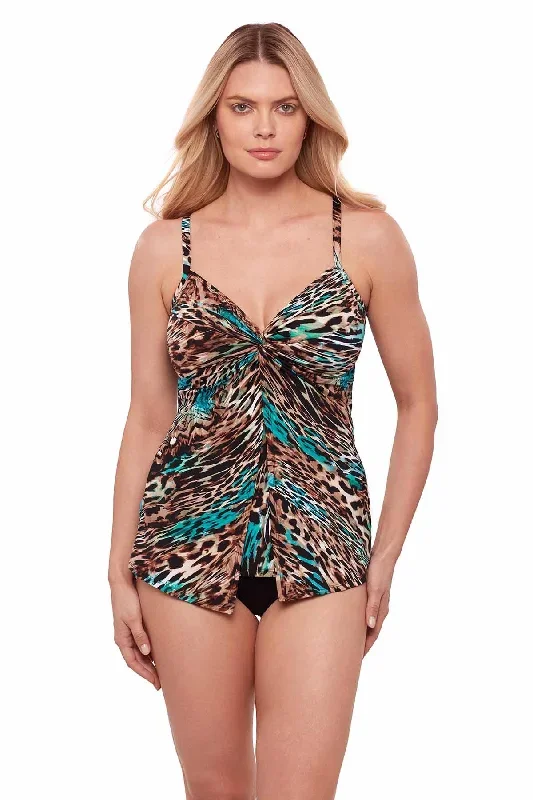 Charming Cheetah Love Knot Tankini Top