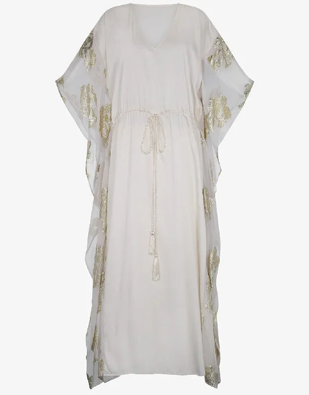 Palm Tree Kaftan - White