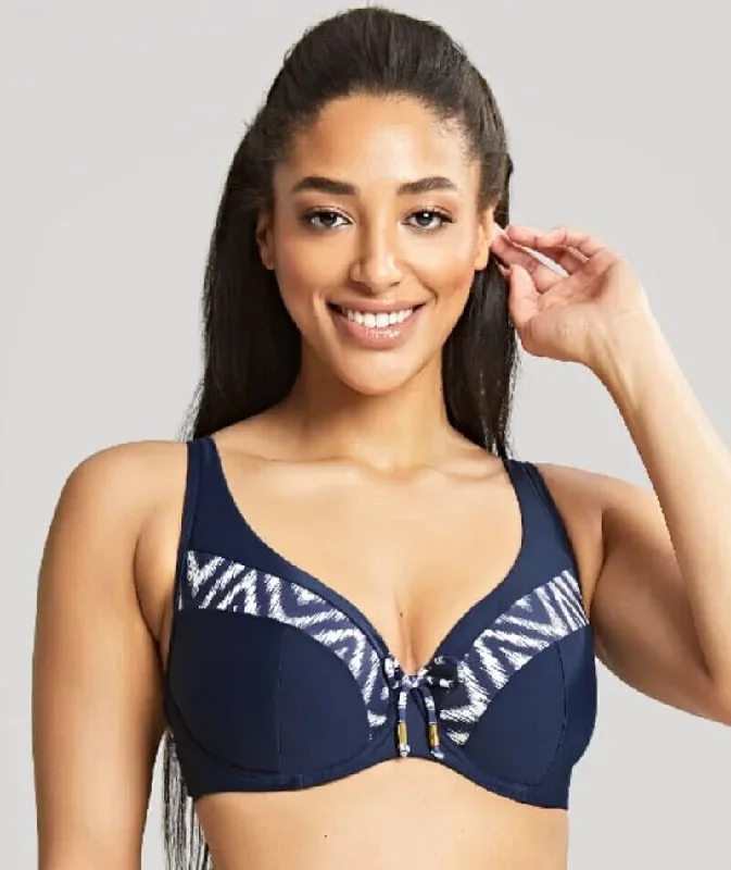 Panache Swimwear Oceana Plunge D-J Cup Bikini Top - Navy