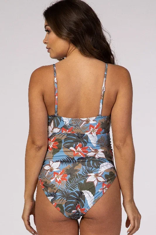 pinkblush-blue-tropical-print-one-piece-maternity-swimsuit