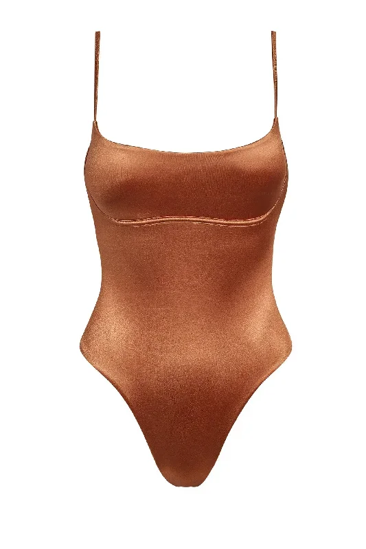 Sausalito One Piece - Bronze Shiny Jersey