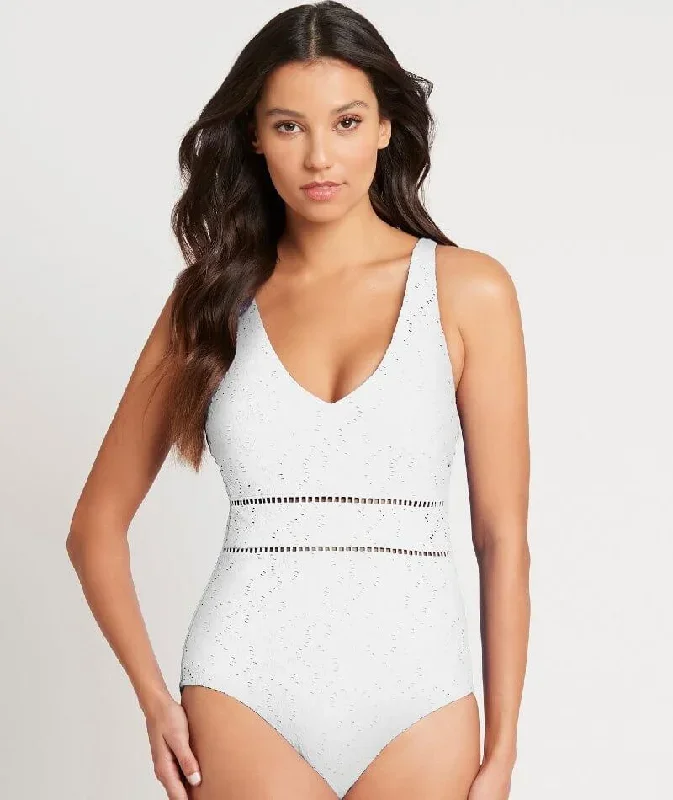 Sea Level Chantilly Tank Style D-DD Cup One Piece Swimsuit - White