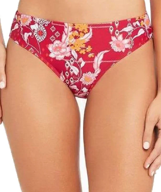 Sea Level Jardin High Leg Mid Rise Bikini Brief - Red