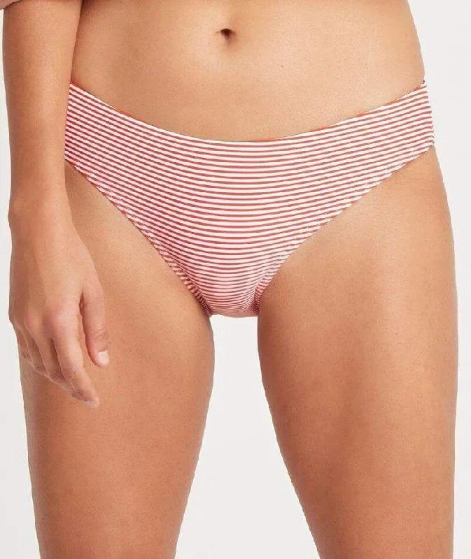 Sea Level Positano Stripe Hipster Bikini Brief - Orange