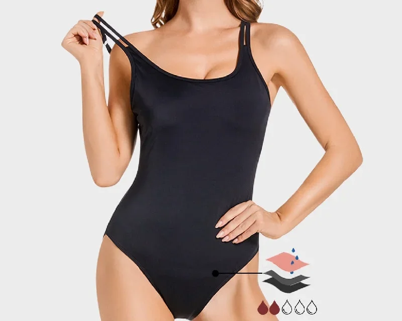 SecureSwim Period Swimwear Adjustable Straps One Piece Swimsuit Bathing Suit