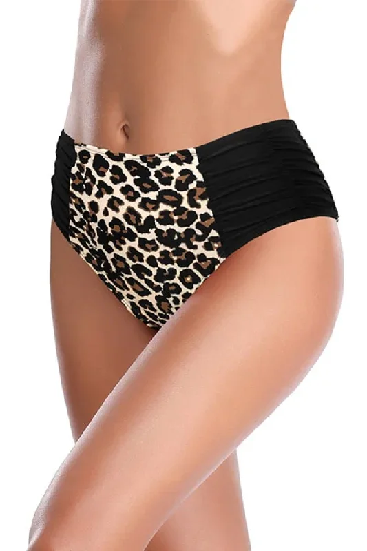 Full Coverage Ruched High Waisted Bikini Bottoms