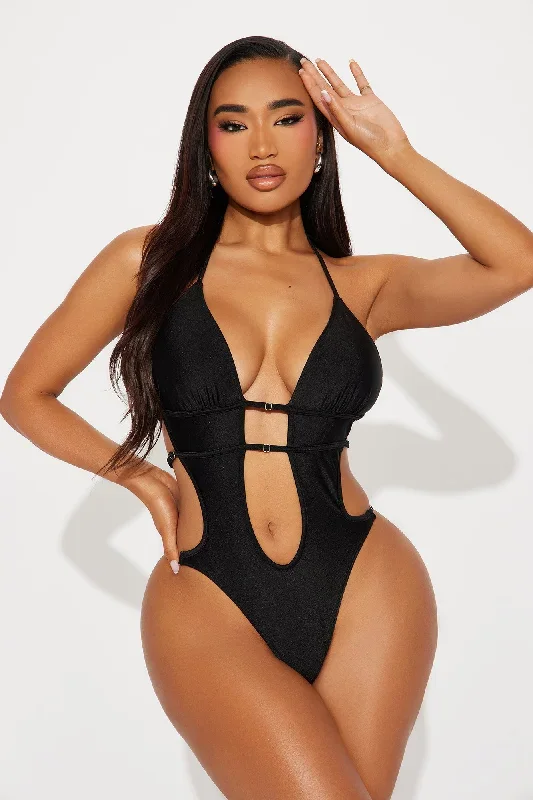 Smoking Summer Strappy 1 Piece Swimsuit - Black