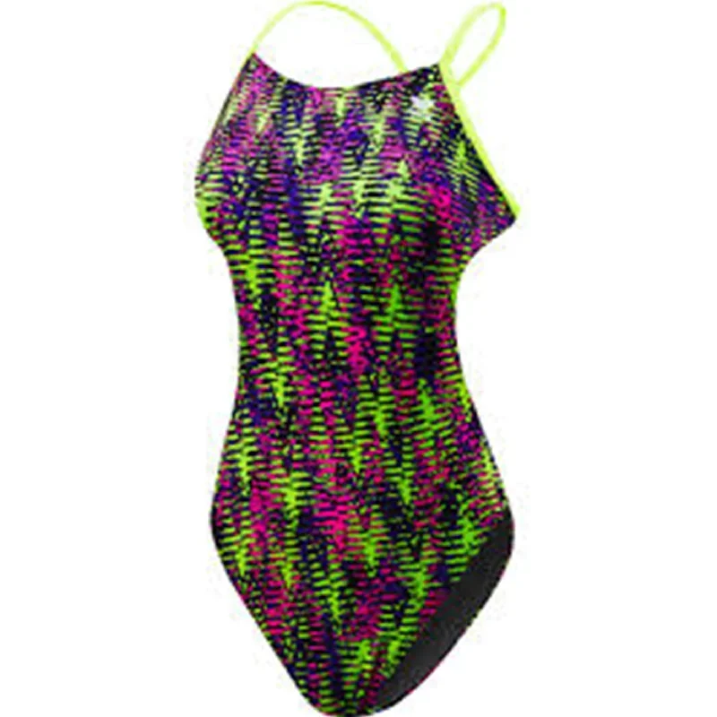 TYR - Womens Swimsuit Waikiki CutOutFit Yellow/Purple